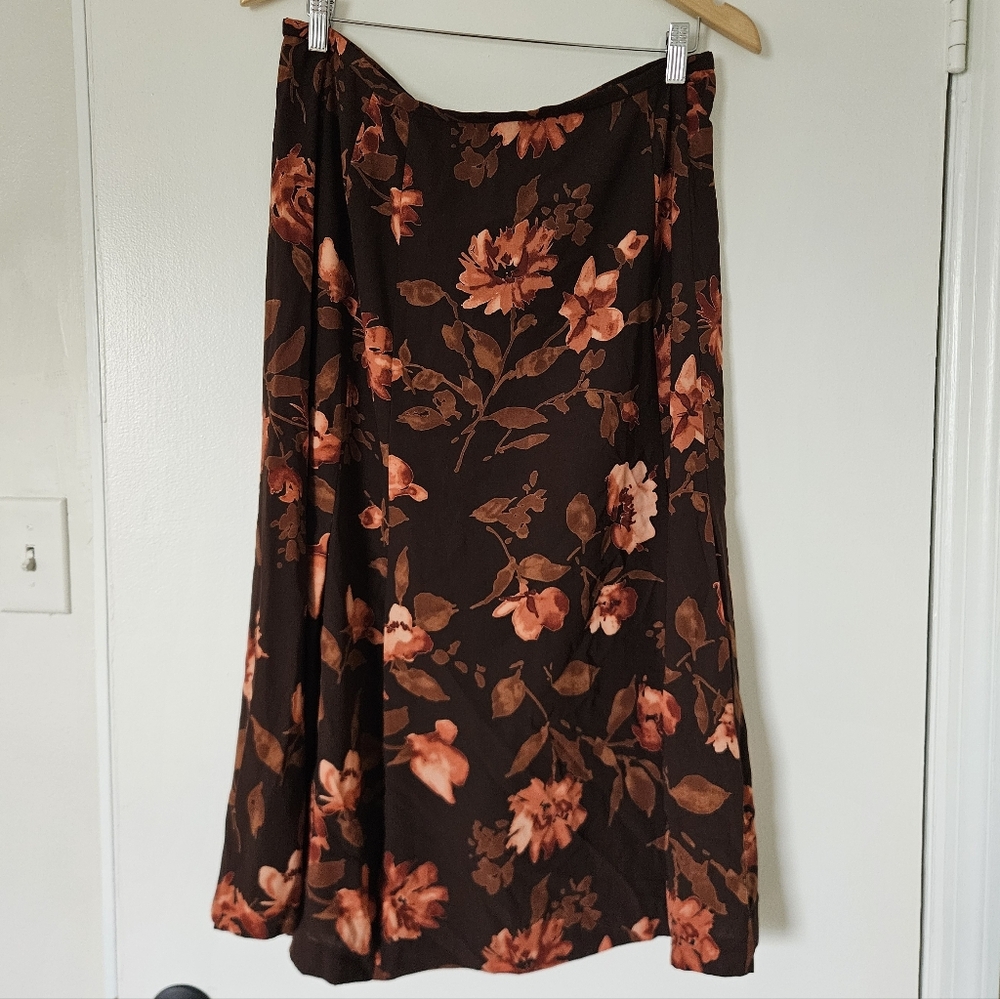 Womens Vtg Skirt 14P Cottagecore Forest Fairy Midi Floral Boho Indie Grunge